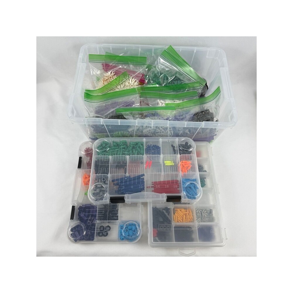 K'NEX Building Toy Set Bulk Lot with Storage Bins and Organizer